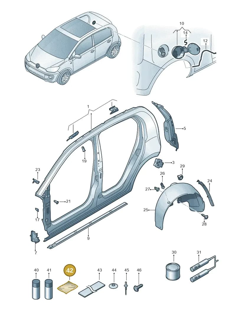5E3899171 — Skoda Citigo (2019-2021) diagram 772809700, position 42