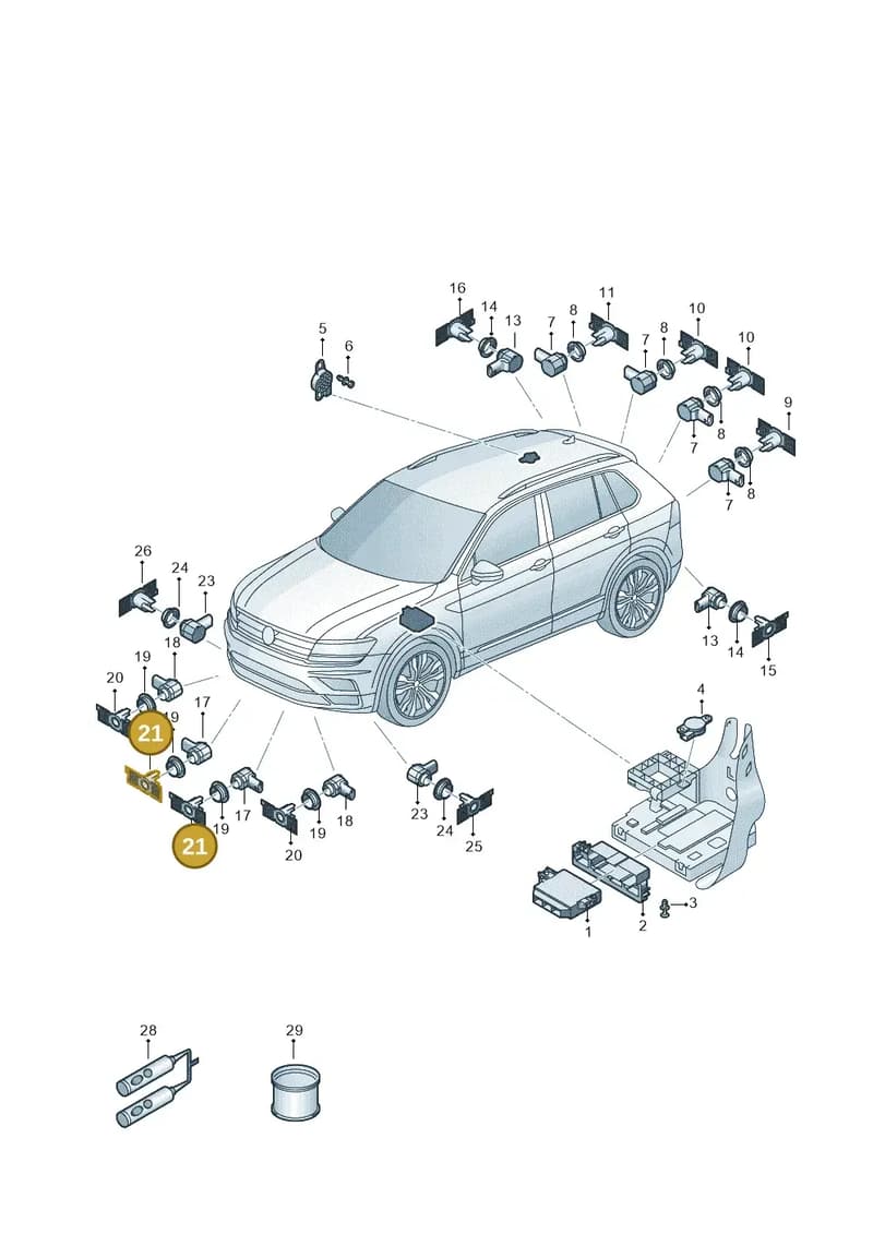 5E3919485B — Skoda Octavia (2019-2022) diagram 804919500, position 21