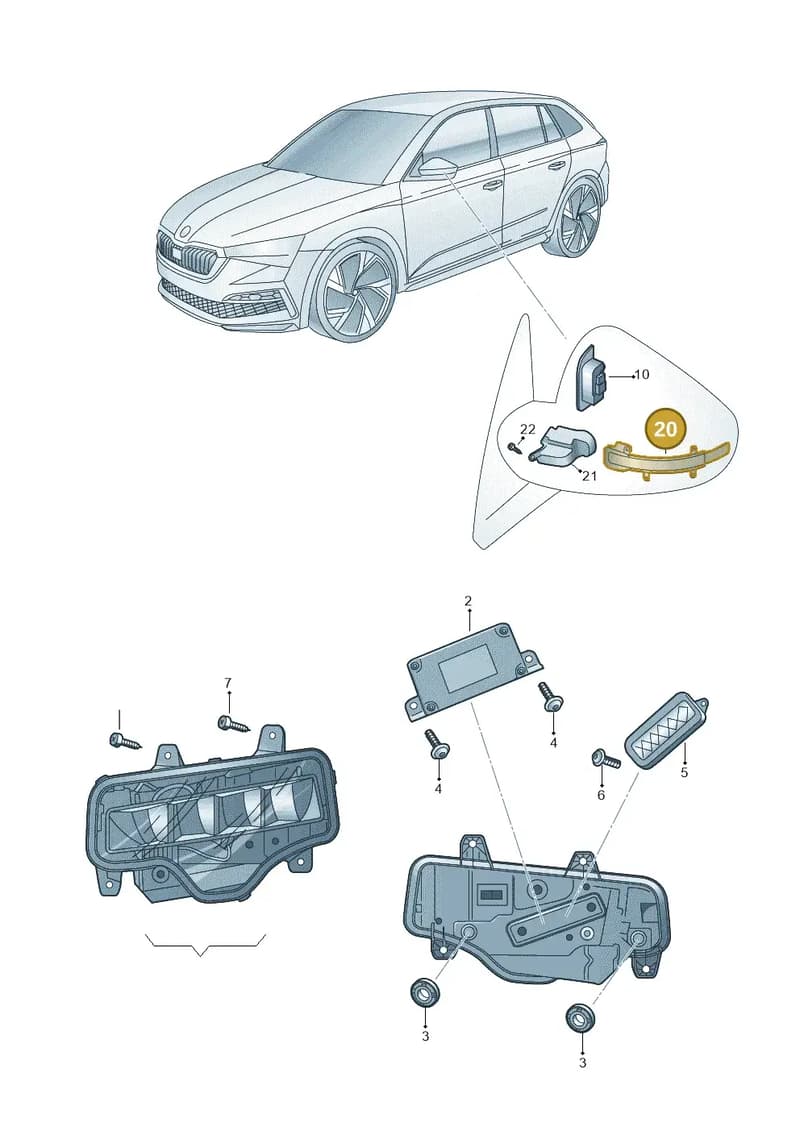 5E3949102 — Skoda Octavia (2019-2022) diagram 585941040, position 20