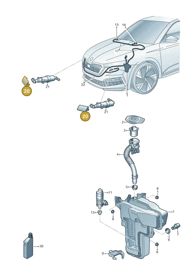 5E3955109A — Skoda Octavia (2019-2022) diagram 585955020, position 20