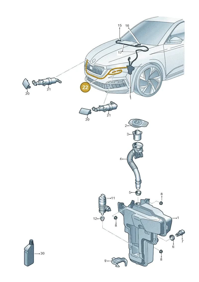 5E3955970A — Skoda Octavia (2019-2022) diagram 585955020, position 22