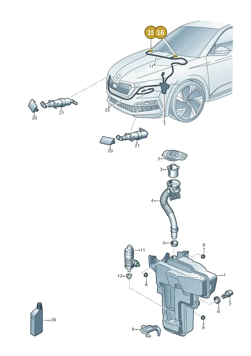 5E3955985 — Skoda Octavia (2019-2022) diagram 585955020, position 15+16