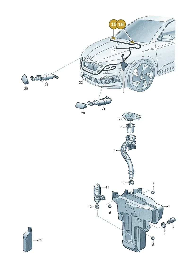 5E3955986 — Skoda Fabia (2021-2022) diagram 584955010, position 15+16