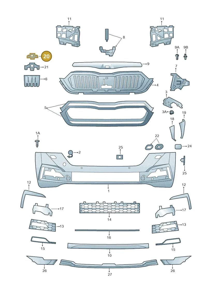 5E3980803 — Skoda Octavia (2019-2022) diagram 585807000, position 20
