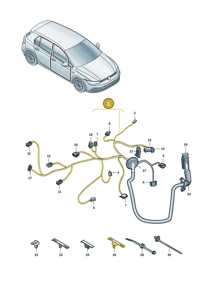 5E4971121AE — Skoda Octavia (2019-2022) diagram 5h0972033, position 1