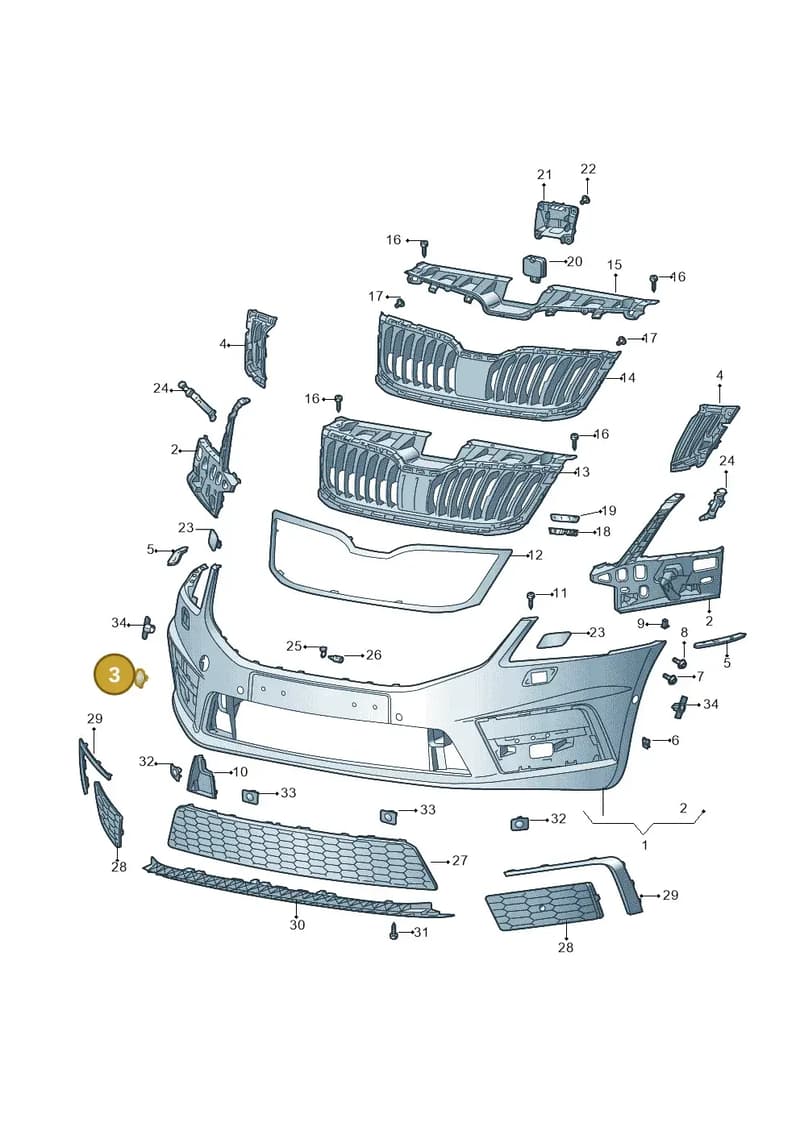 5E5807305B — Skoda Octavia (2017-2020) diagram 805807050, position 3