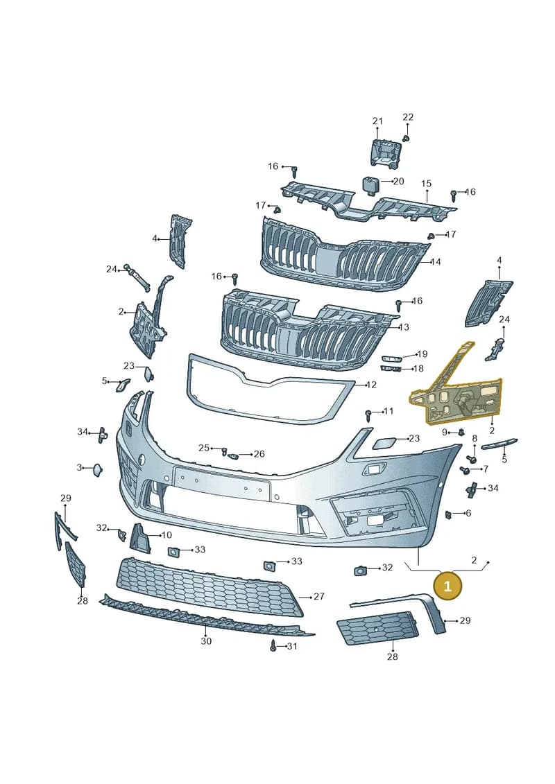 5E5807421B — Skoda Octavia (2017-2020) diagram 805807050, position 1