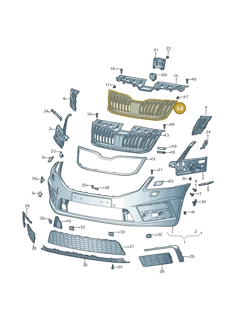 5E5807521F9B9 — Skoda Octavia (2017-2020) diagram 805807050, position 14