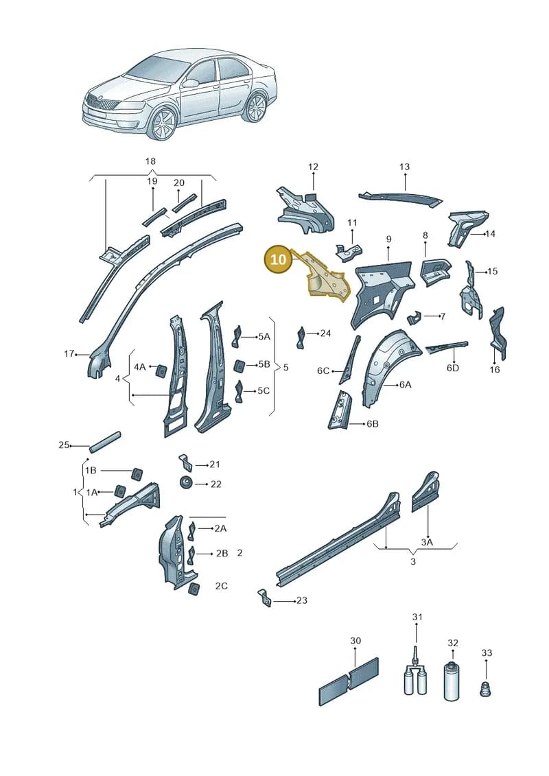 5E6809457 — Skoda Octavia (2019-2022) diagram 585809010, position 10