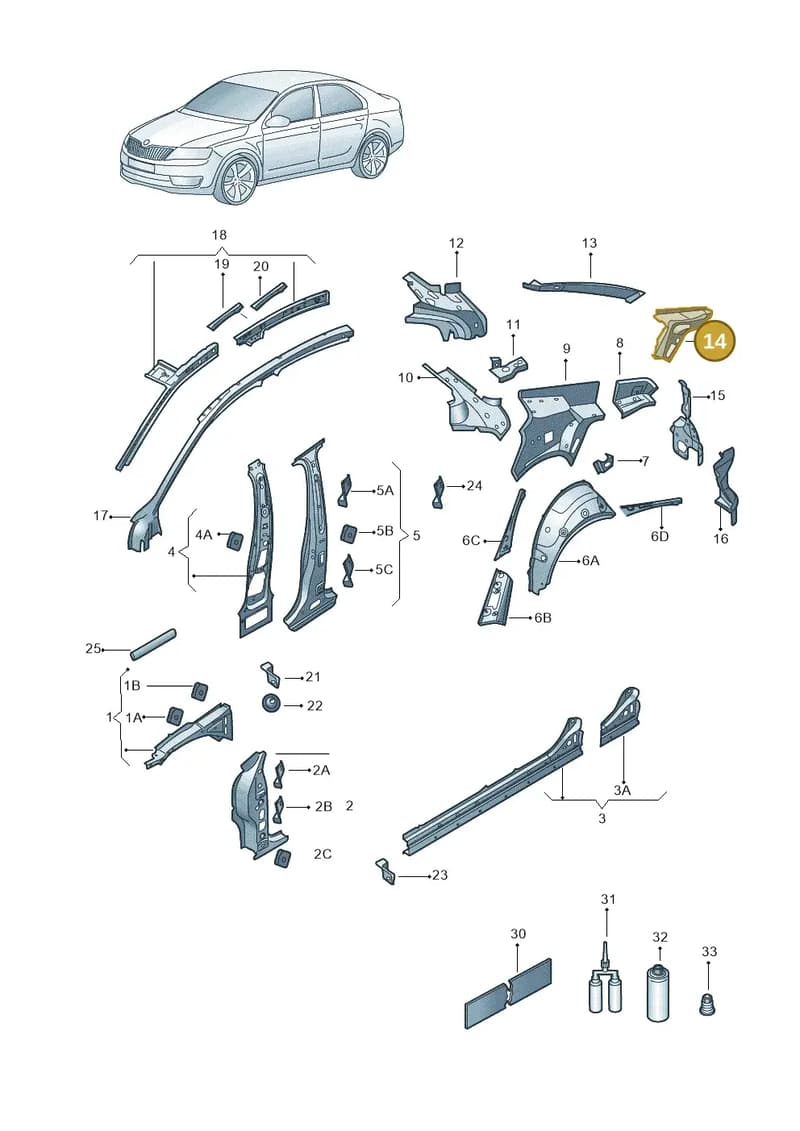 5E6809745 — Skoda Octavia (2019-2022) diagram 585809010, position 14