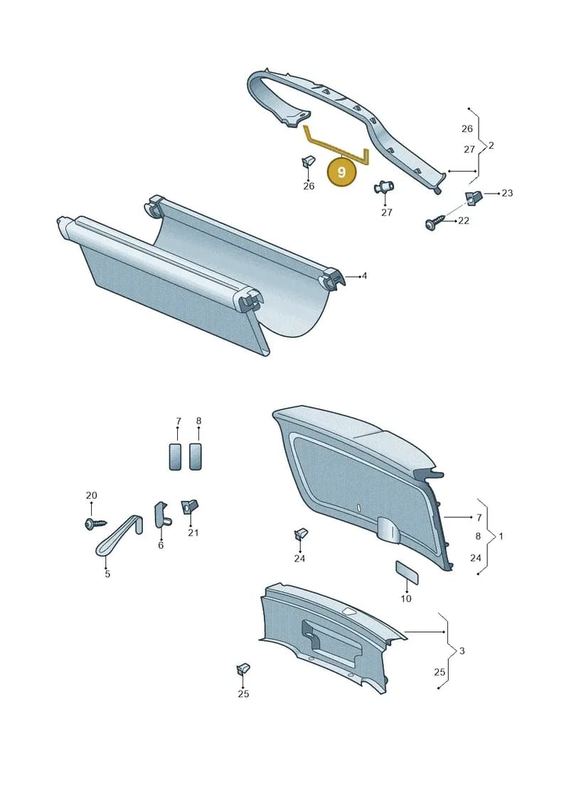 5E68605239B9 — Skoda Octavia (2019-2022) diagram 585867900, position 9