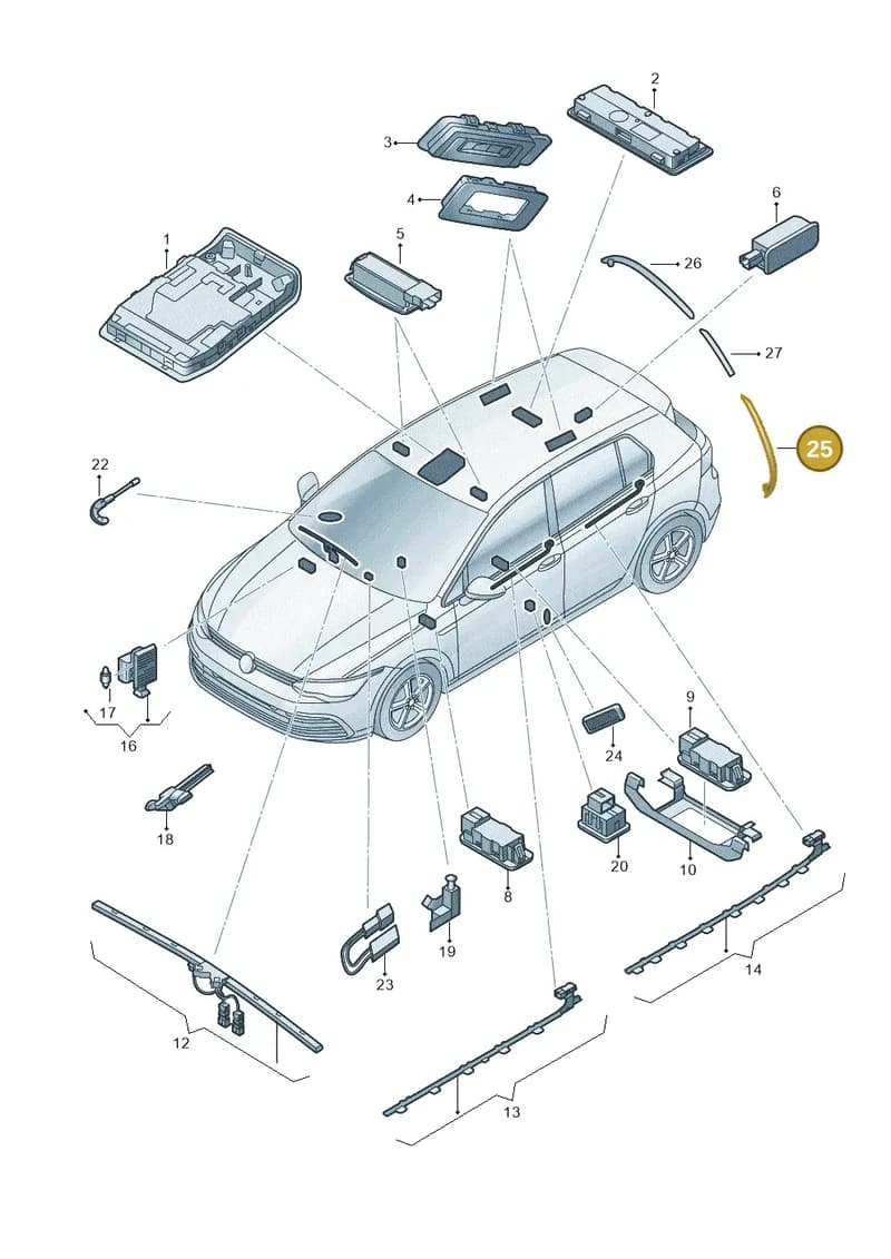 5E6945105 — Skoda Octavia (2019-2022) diagram 585947000, position 25