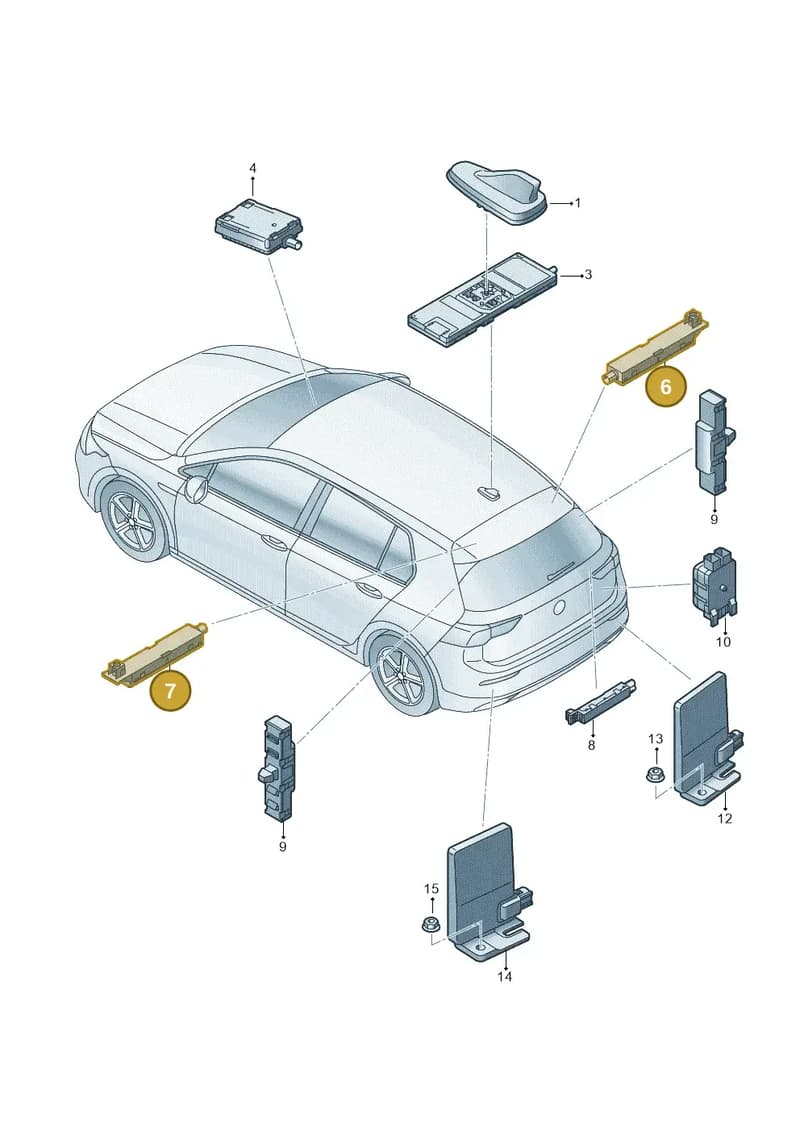 5E7035577B — Skoda Octavia (2019-2022) diagram 5h0035020, position 6+7