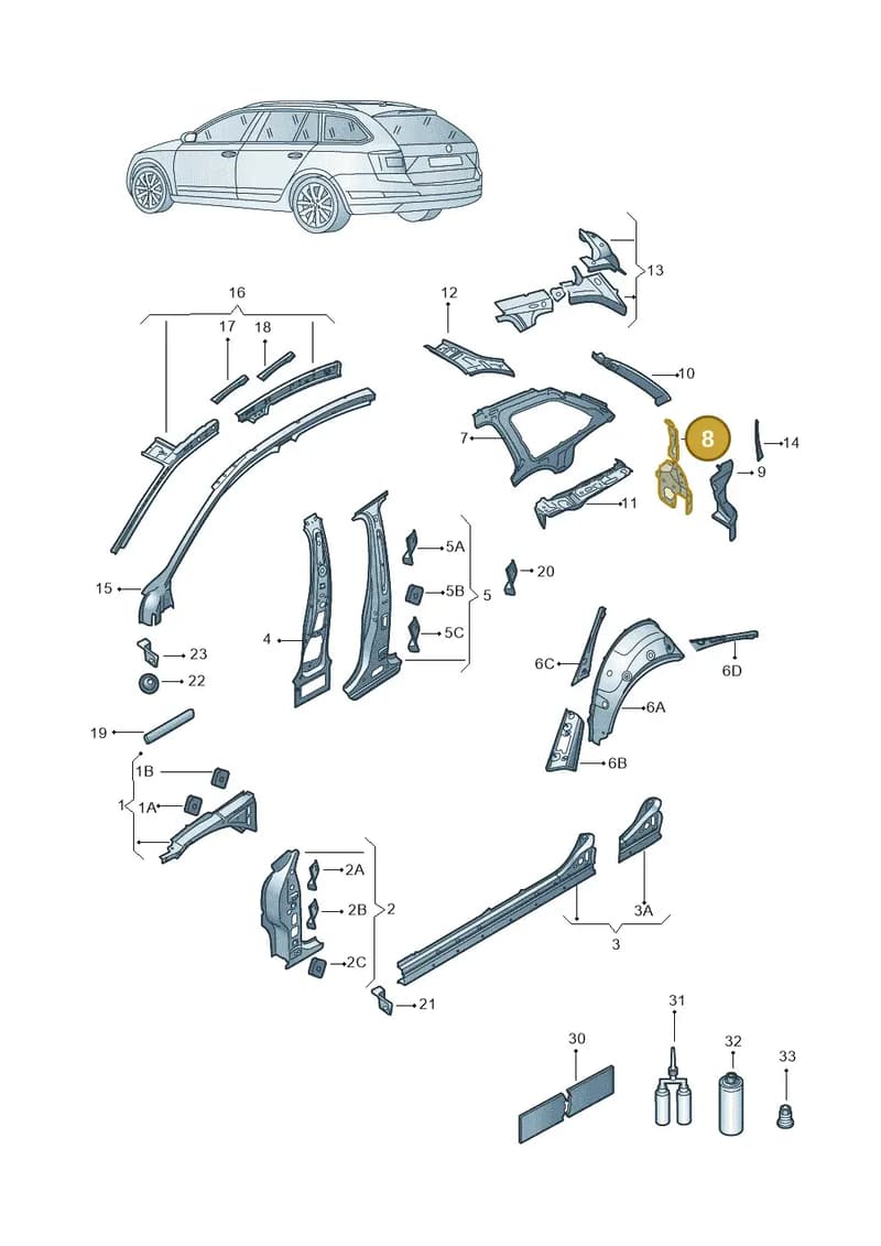 5E7809071 — Skoda Octavia (2019-2022) diagram 585809000, position 8