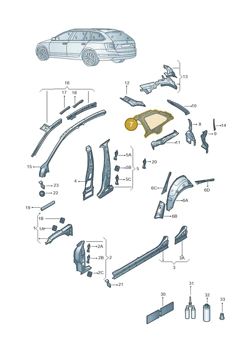 5E7809353 — Skoda Octavia (2019-2022) diagram 585809000, position 7