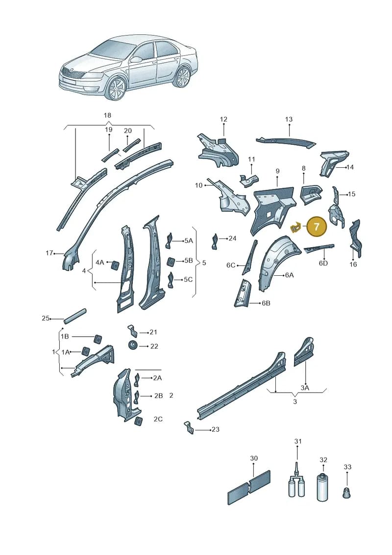 5E7809353 — Skoda Octavia (2019-2022) diagram 585809010, position 7