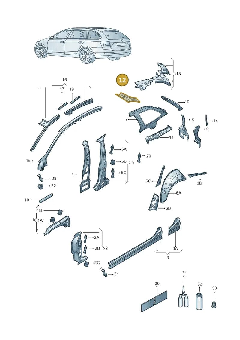 5E7809457 — Skoda Octavia (2019-2022) diagram 585809000, position 12