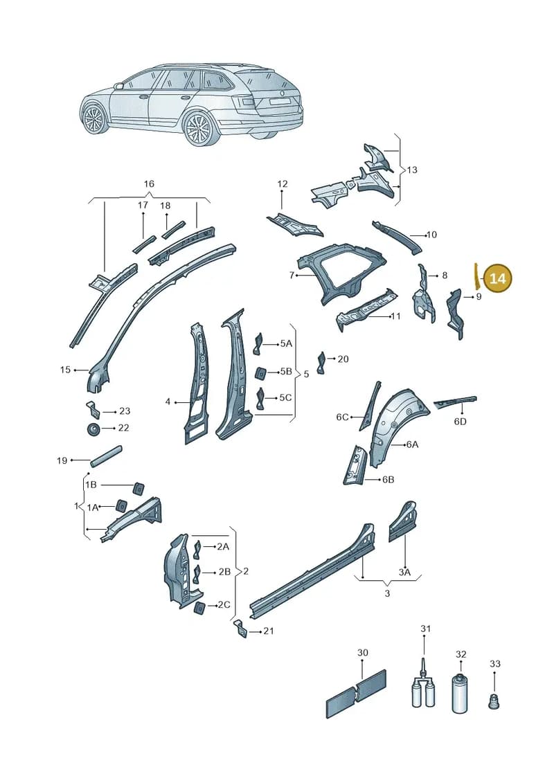 5E7809740 — Skoda Octavia (2019-2022) diagram 585809000, position 14