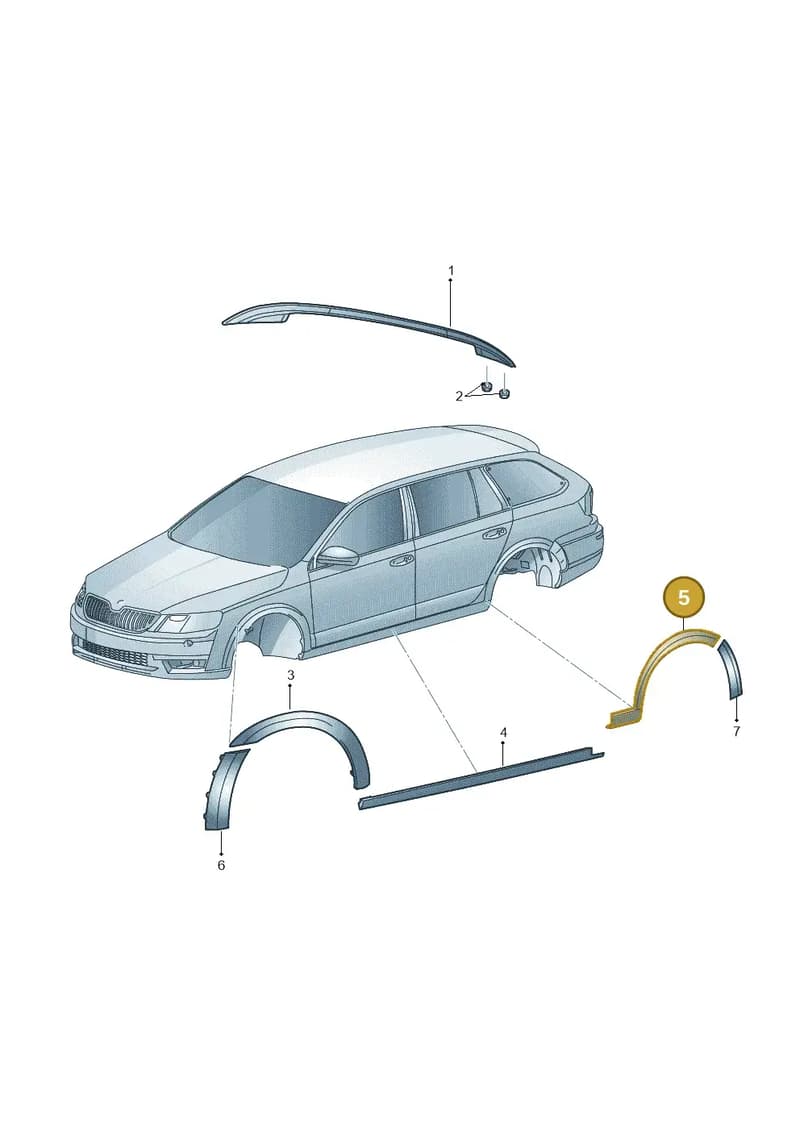 5E78535079B9 — Skoda Octavia (2019-2022) diagram 585853030, position 5