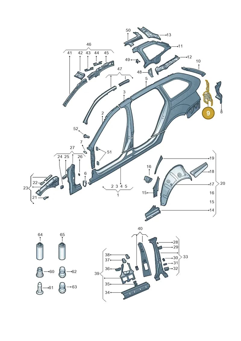 5E9809446B — Skoda Octavia (2012-2017) diagram 753809350, position 9