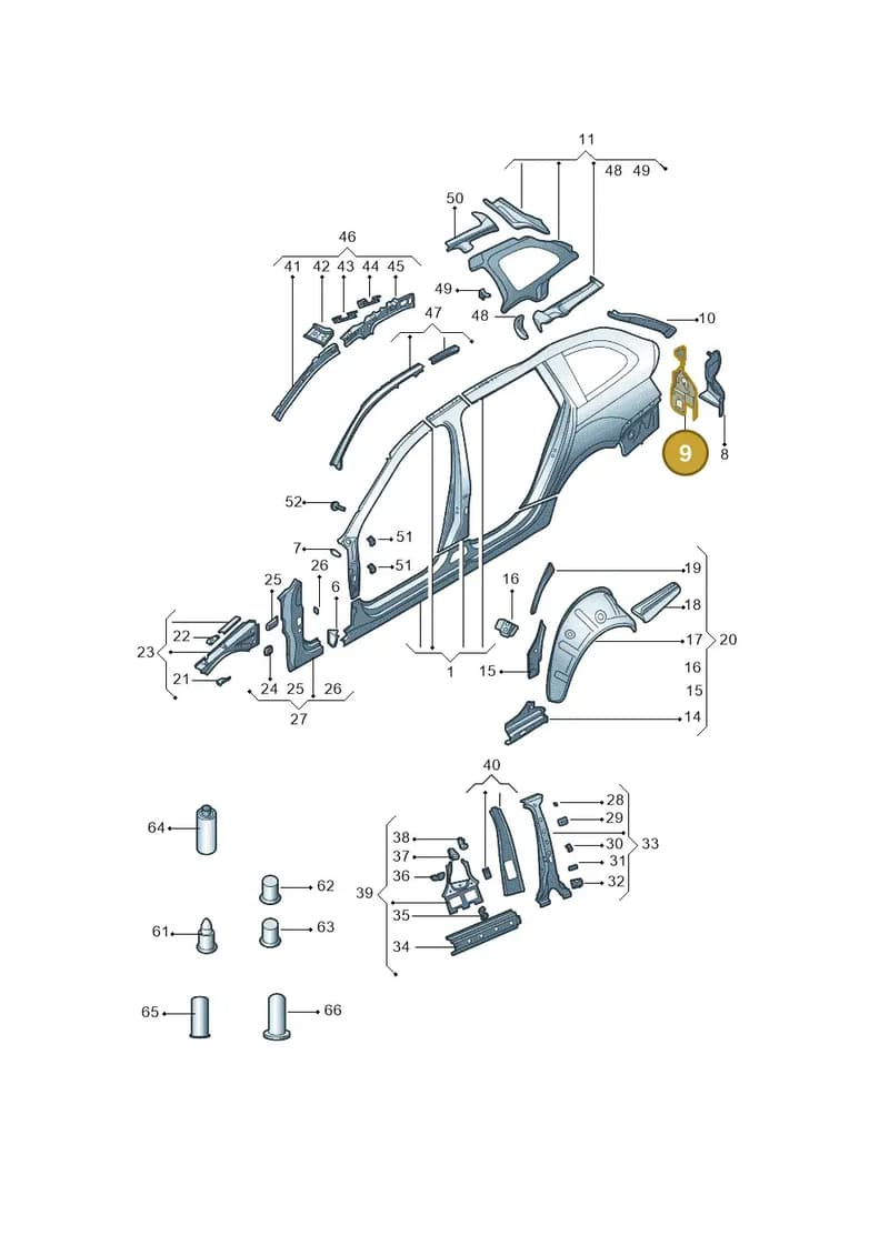 5E9809446B — Skoda Octavia (2014-2023) diagram 783809350, position 9