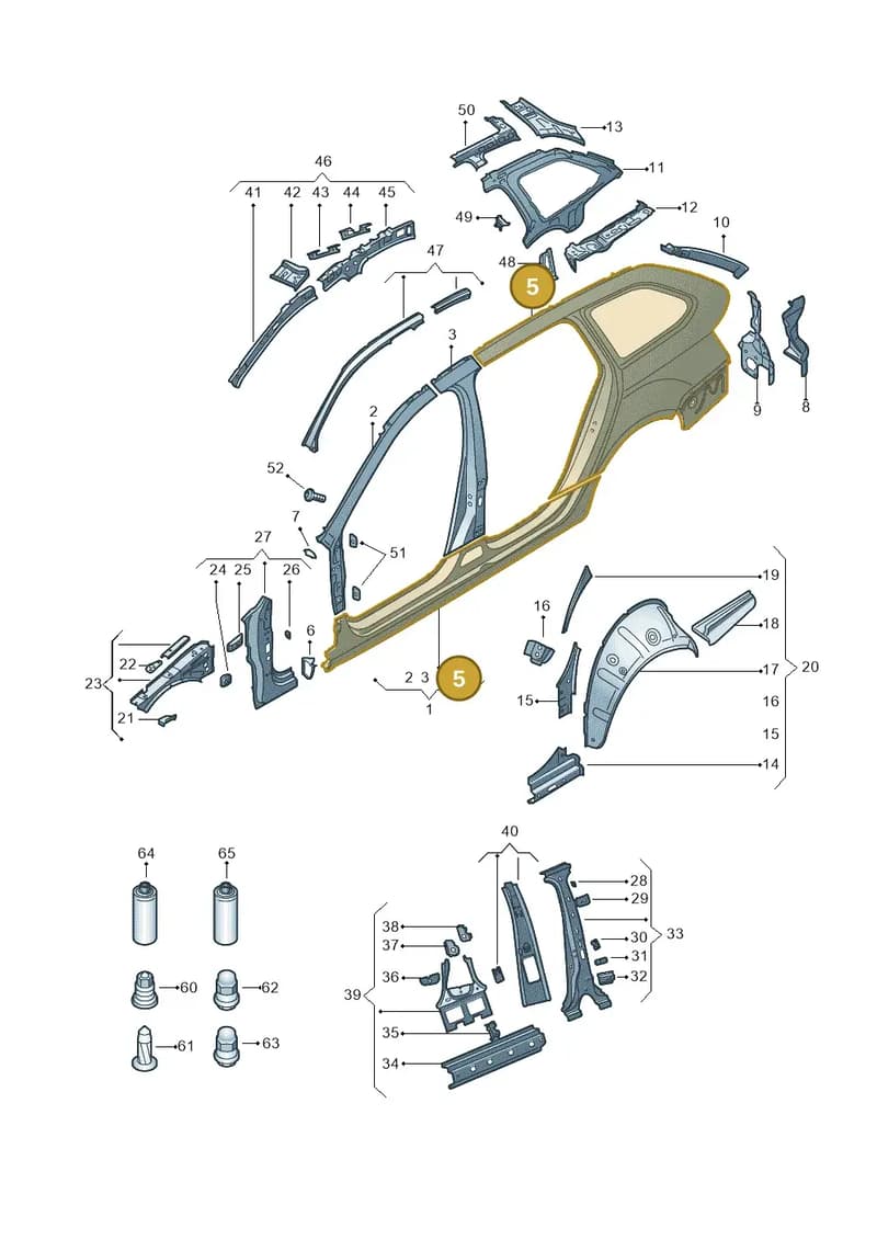 5E9809601D — Skoda Octavia (2012-2017) diagram 753809350, position 5