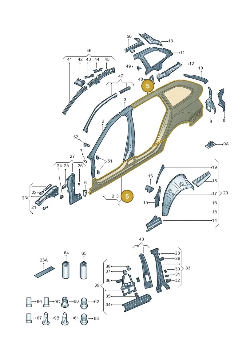 5E9809601D — Skoda Octavia (2017-2020) diagram 805809035, position 5