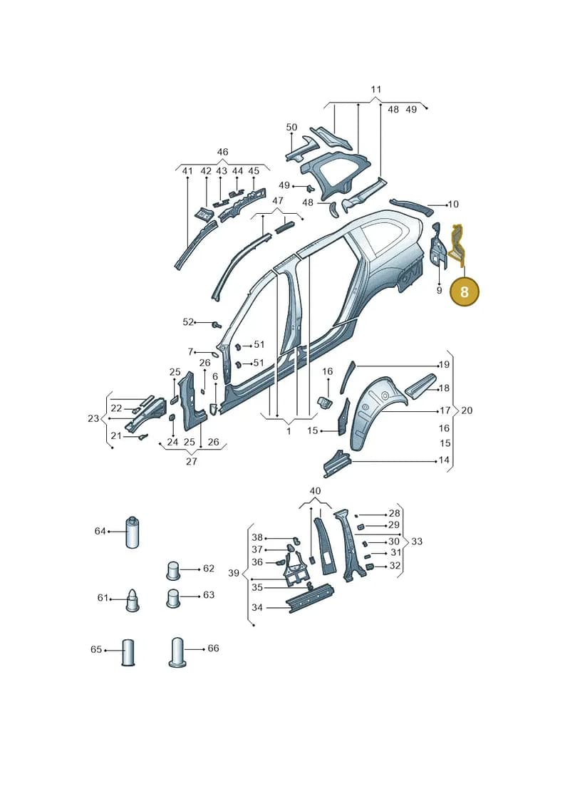 5E9813319A — Skoda Octavia (2014-2023) diagram 783809350, position 8
