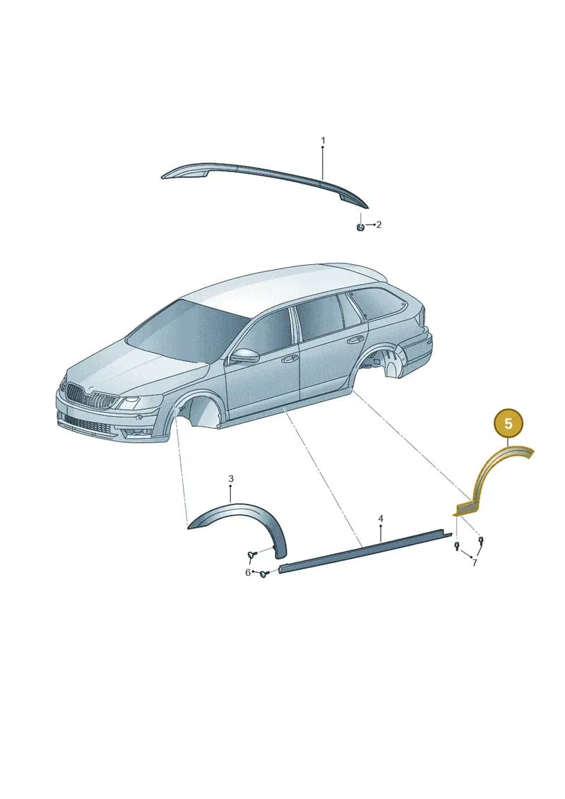 5E9853507A9B9 — Skoda Octavia (2017-2020) diagram 753000020, position 5