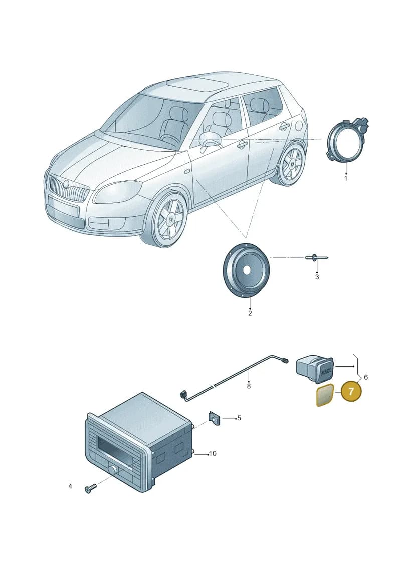 5J00356059B9 — Skoda Fabia Jingrui (2008-2014) diagram 662035350, position 7