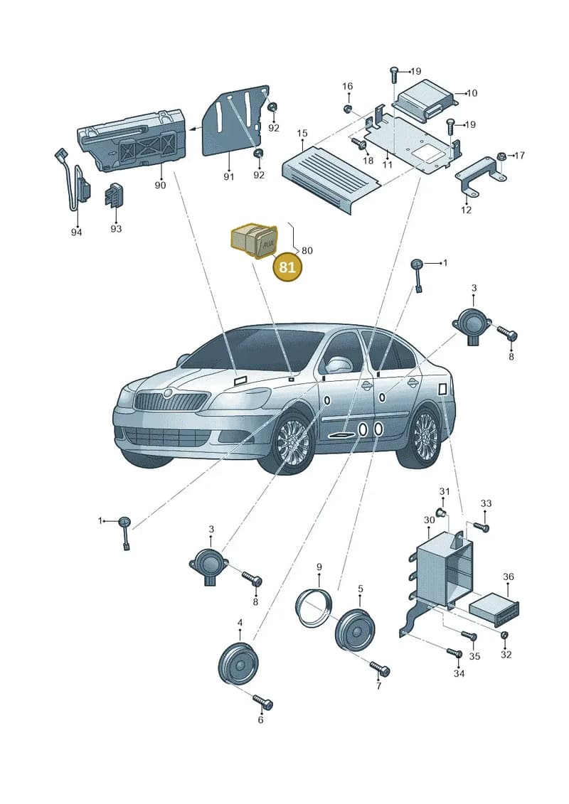 5J00356059B9 — Skoda Octavia ambiente (2008-2013) diagram 663035350, position 81