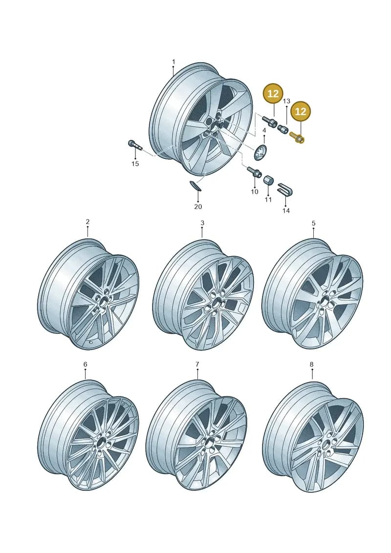 5J0698139766 — Skoda Fabia (2014-2022) diagram 797601070, position 12
