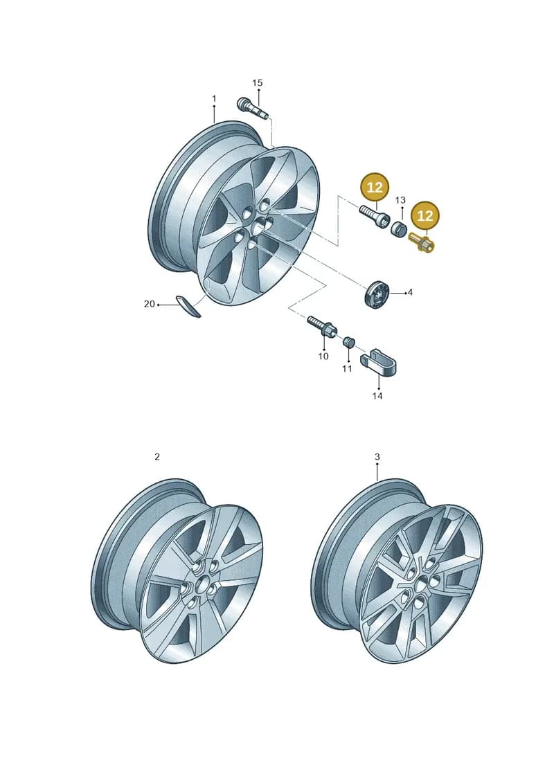 5J0698139771 — Skoda Yeti (2013-2017) diagram 779601600, position 12