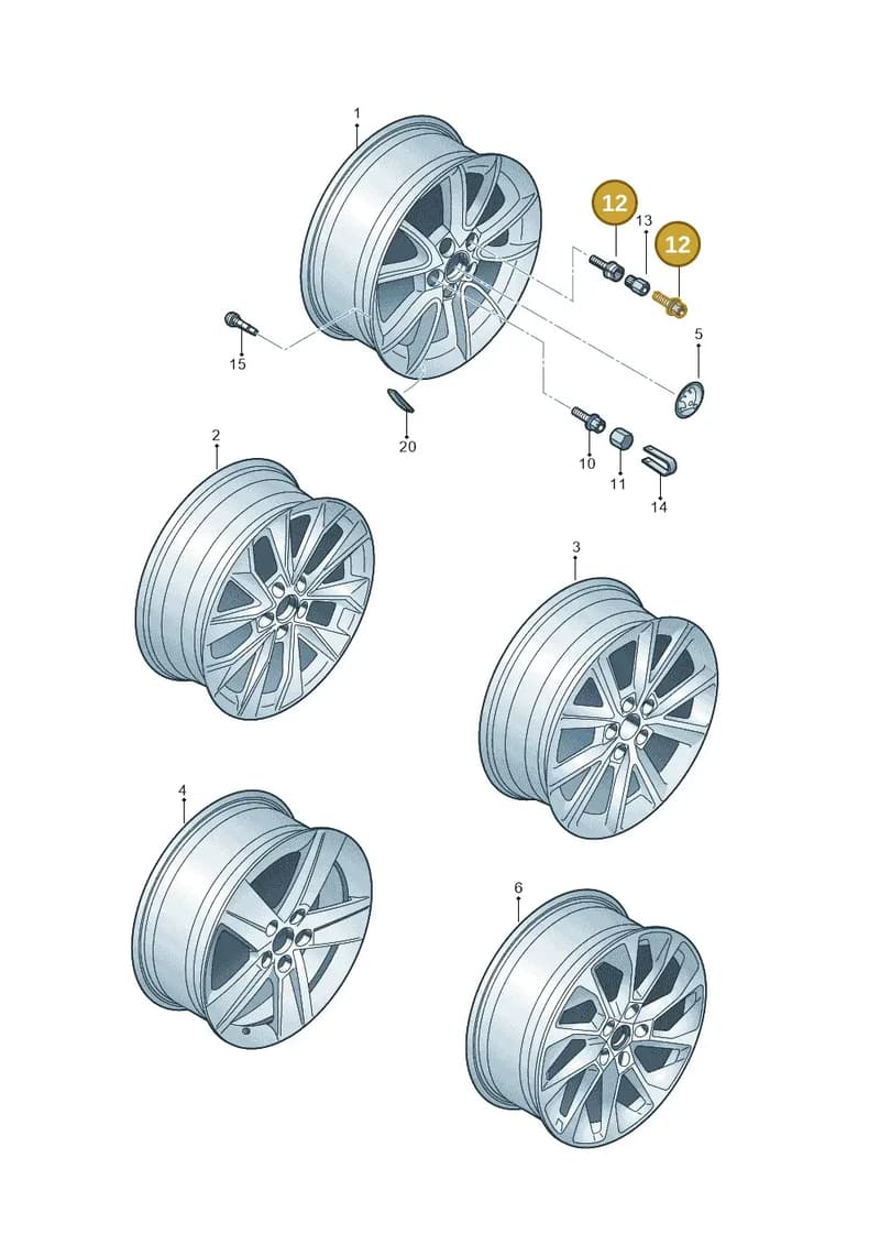 5J0698139772 — Skoda Fabia (2014-2022) diagram 797601600, position 12