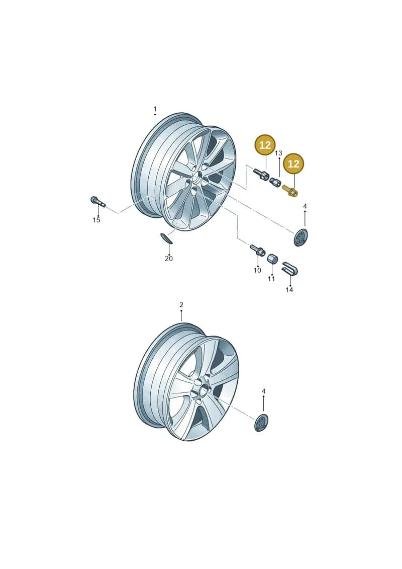 5J0698139777 — Skoda Superb (2013-2015) diagram 768601600, position 12