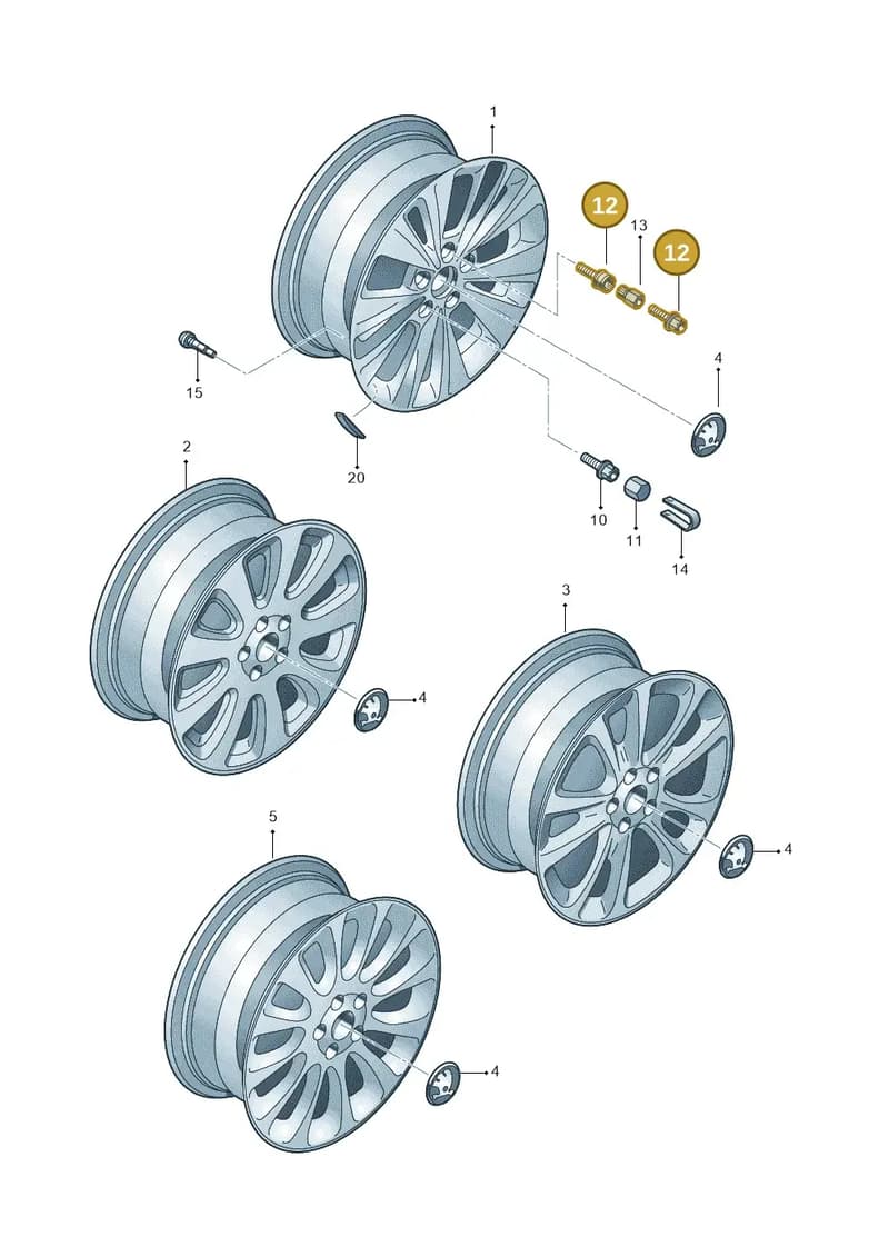 5J0698139777 — Skoda Superb (2013-2015) diagram 768601700, position 12