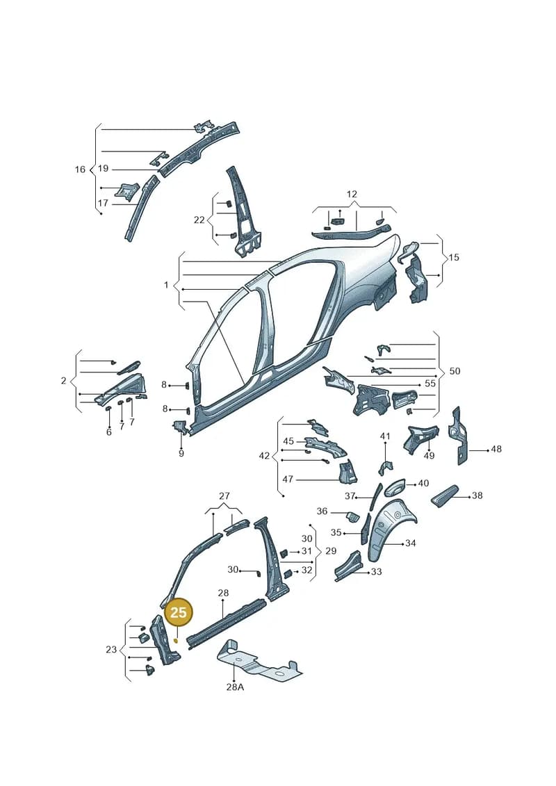 5J0802109A — Skoda Superb NF (2015-2023) diagram 881809300, position 25