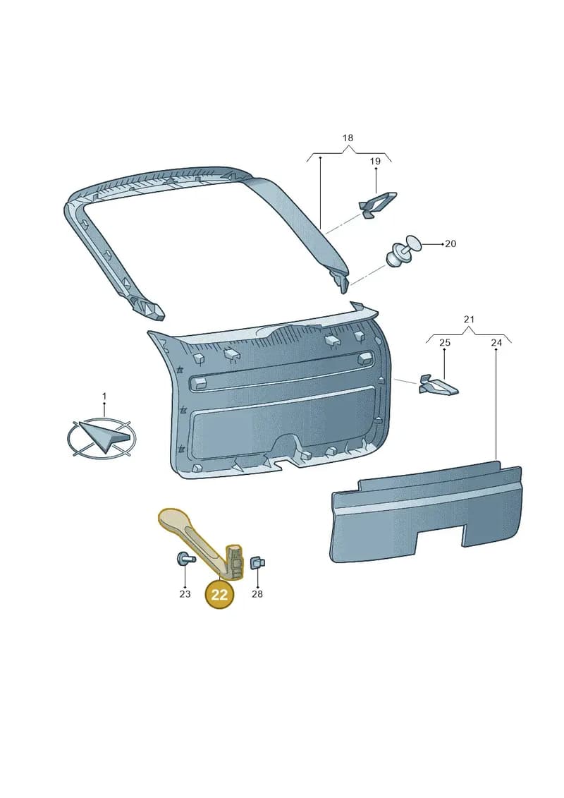 5J0827895 — Skoda Superb (2013-2015) diagram 632867870, position 22
