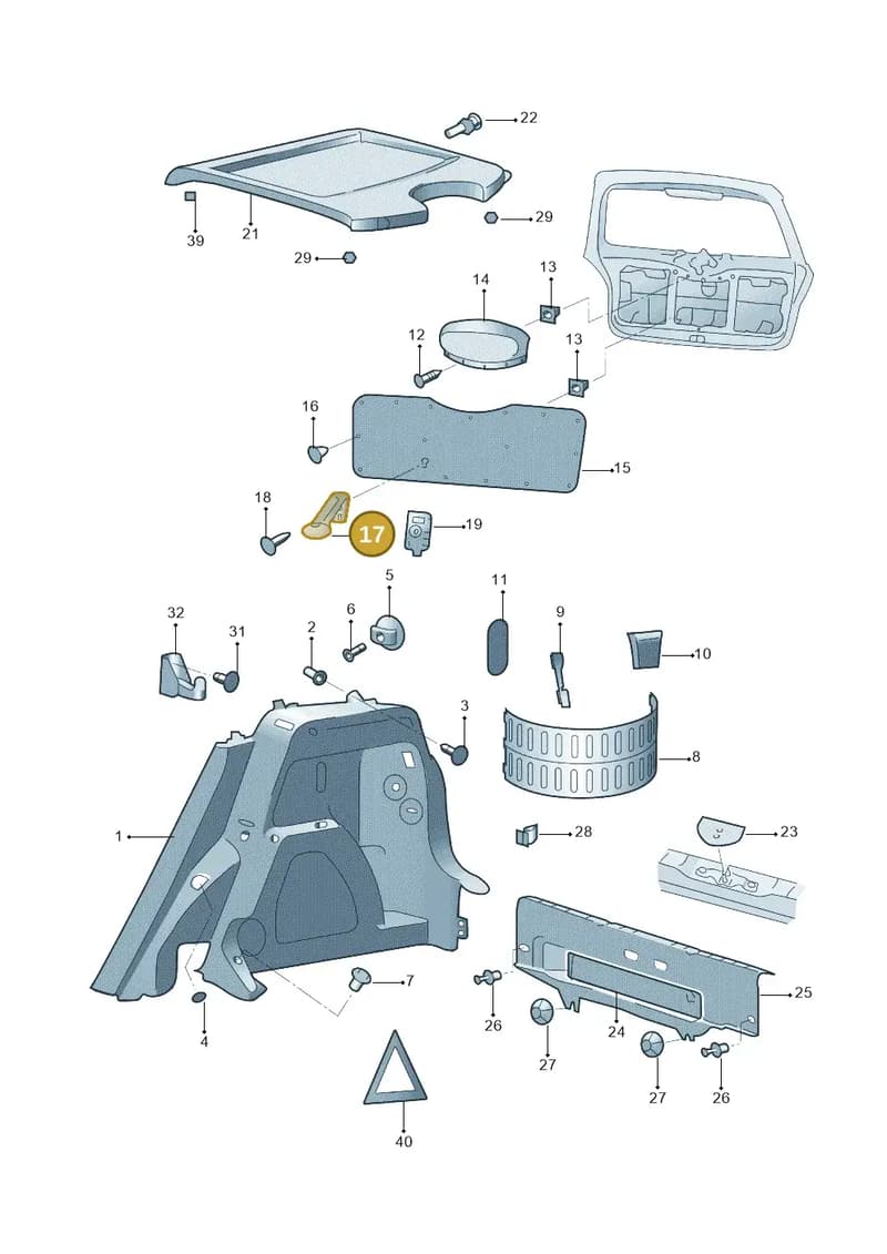 5J0827895 — Skoda Fabia Jingrui (2008-2014) diagram 662867800, position 17