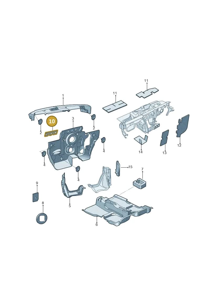 5J0863949C — Skoda Fabia NF HB (2015-2018) diagram 864863200, position 10