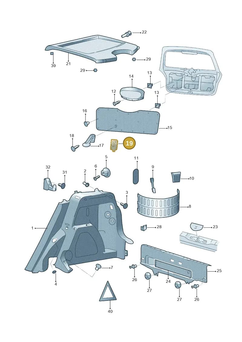 5J0868775 — Skoda Fabia Jingrui (2008-2014) diagram 662867800, position 19