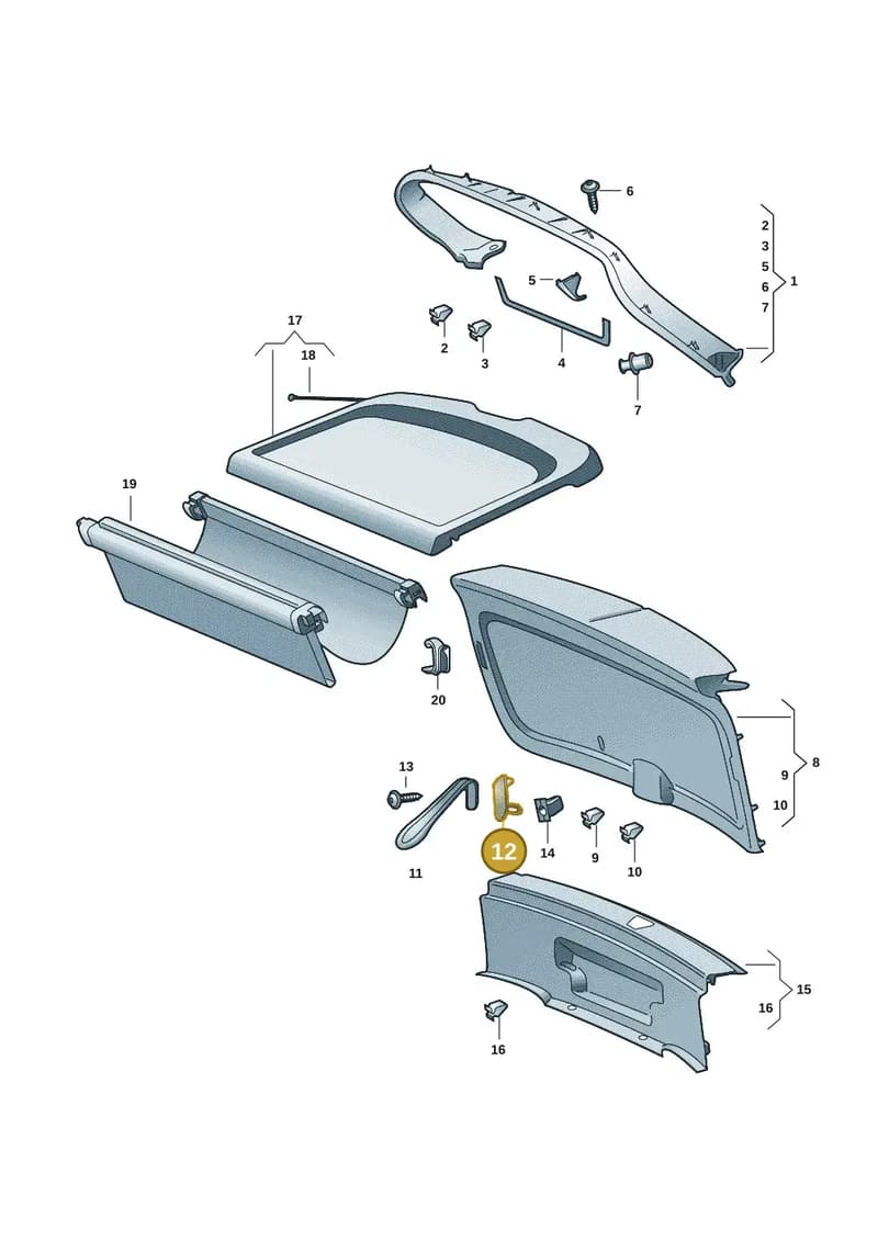 5J0868775 — Skoda Superb Combi (2023-2024) diagram 3p0867090, position 12