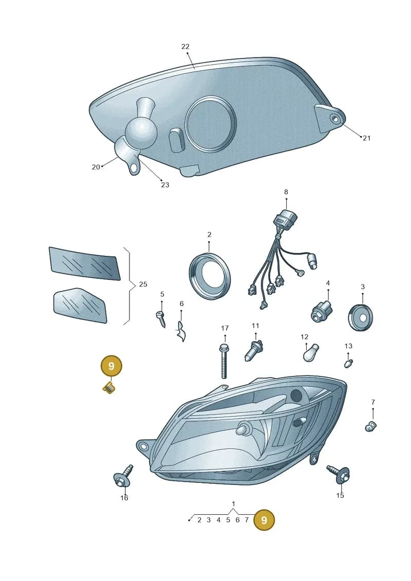 5J0941145 — Skoda Fabia Ambiente (2009-2013) diagram 481941000, position 9