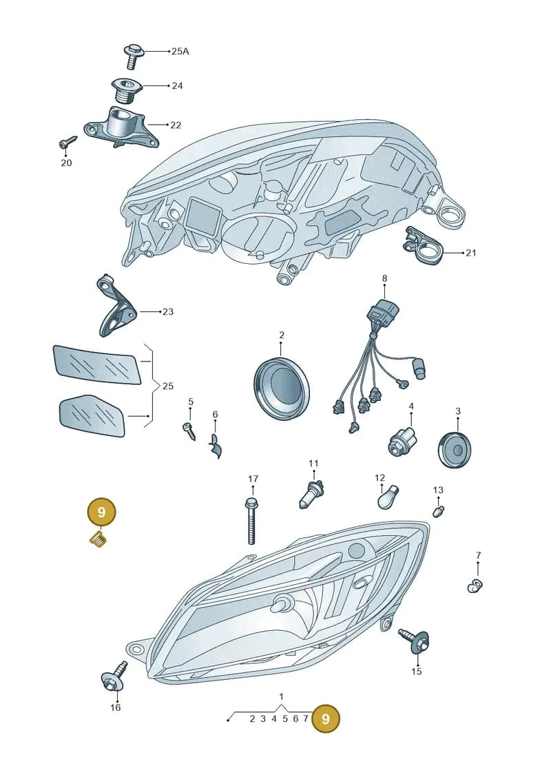 5J0941145 — Skoda Roomster (2010-2015) diagram 697941000, position 9
