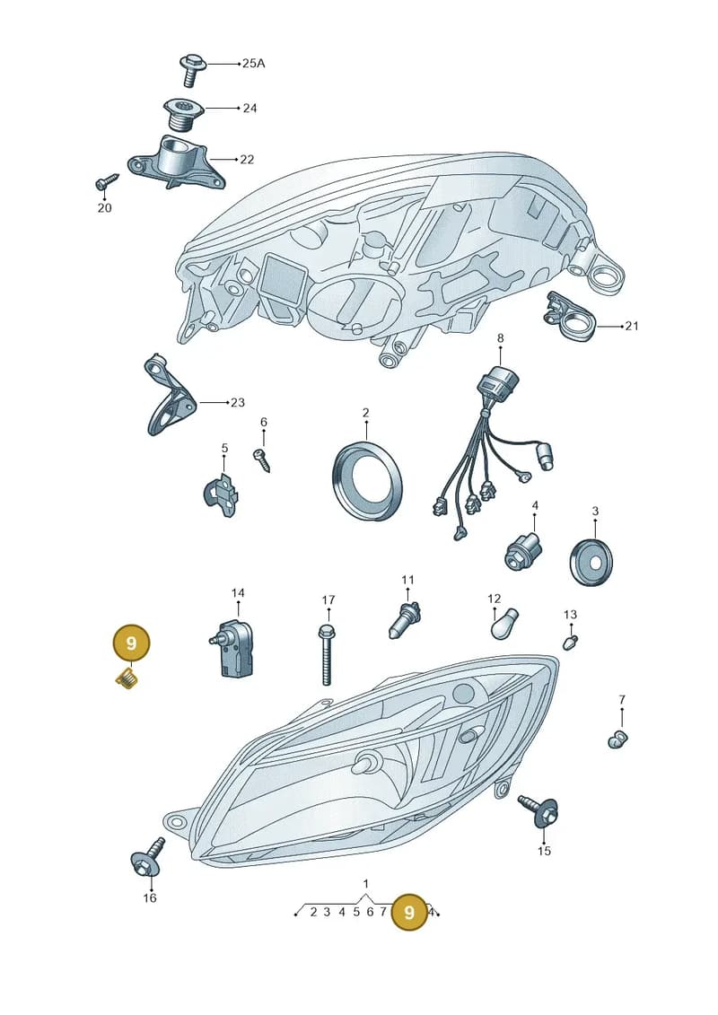 5J0941145 — Skoda Roomster (2010-2015) diagram 697941100, position 9