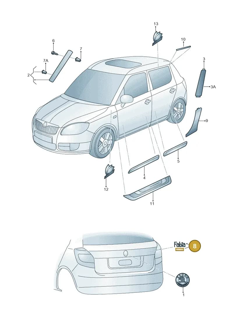 5J6853687AA2ZZ — Skoda Fabia Scout (2010-2014) diagram 697853000, position 8