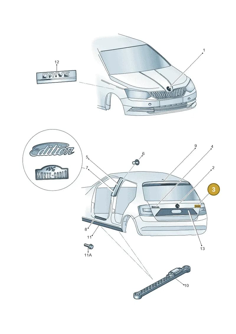 5J6853687AA2ZZ — Skoda Fabia (2014-2022) diagram 797000030, position 3