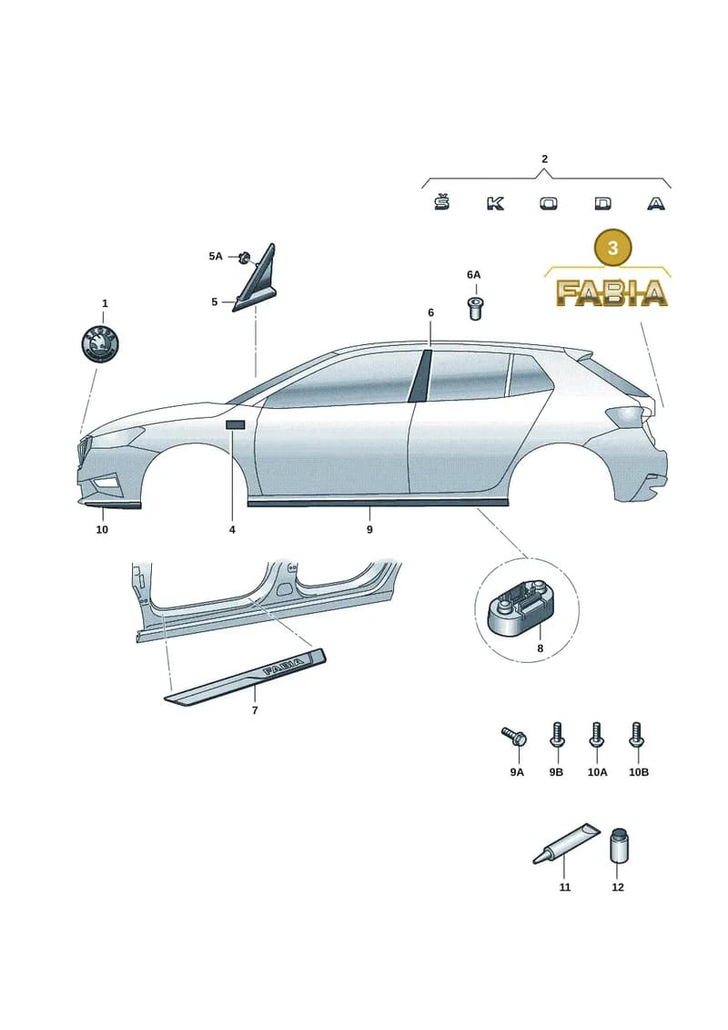 5J6853687AA2ZZ — Skoda Fabia (2021-) diagram 6vn853000, position 3
