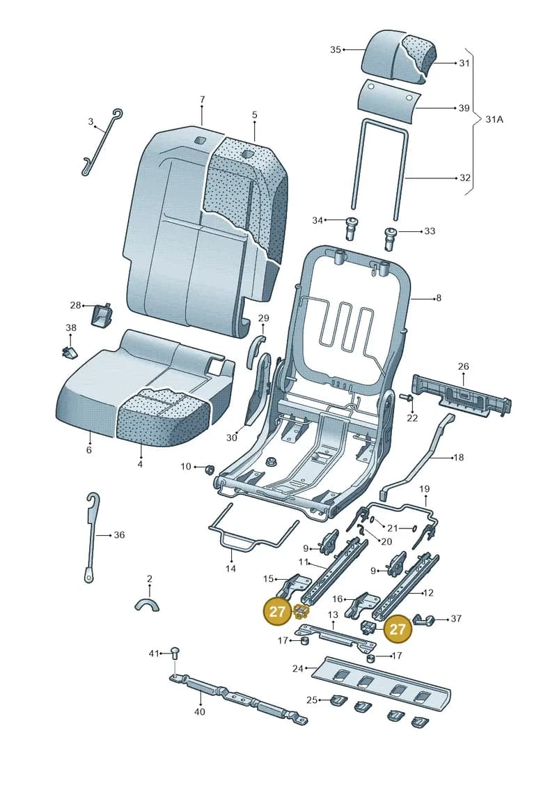 5J7885880A9B9 — Skoda Yeti (2013-2017) diagram 481885500, position 27