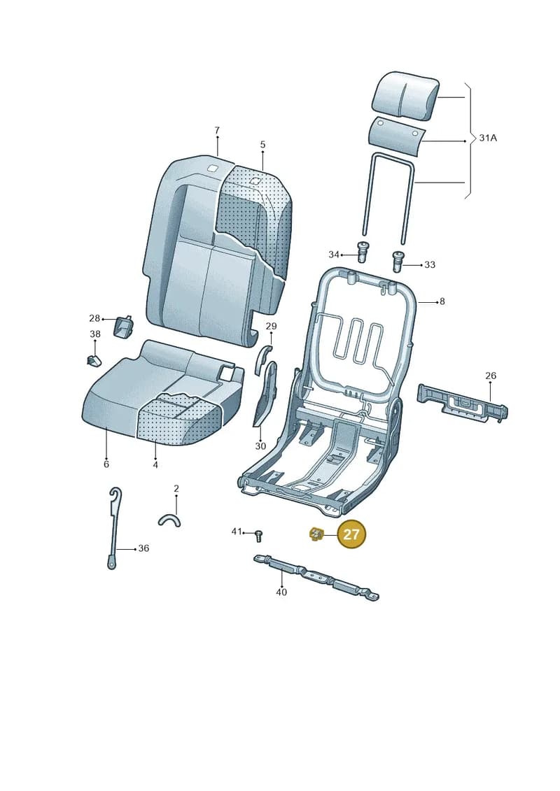 5J7885880A9B9 — Skoda Yeti (2013-2017) diagram 767885500, position 27